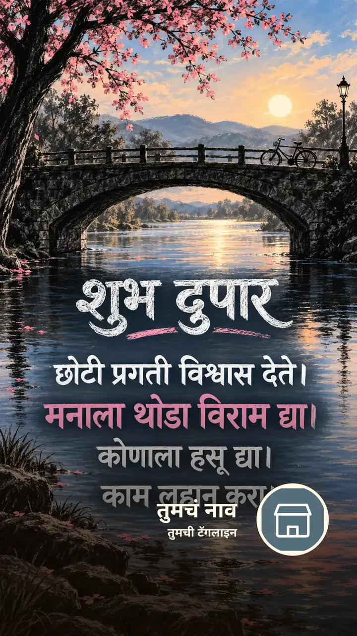 शुभ दुपार - छोटी प्रगती विश्वास देते। - मनाला थोडा विराम - Shubh Dupar Image