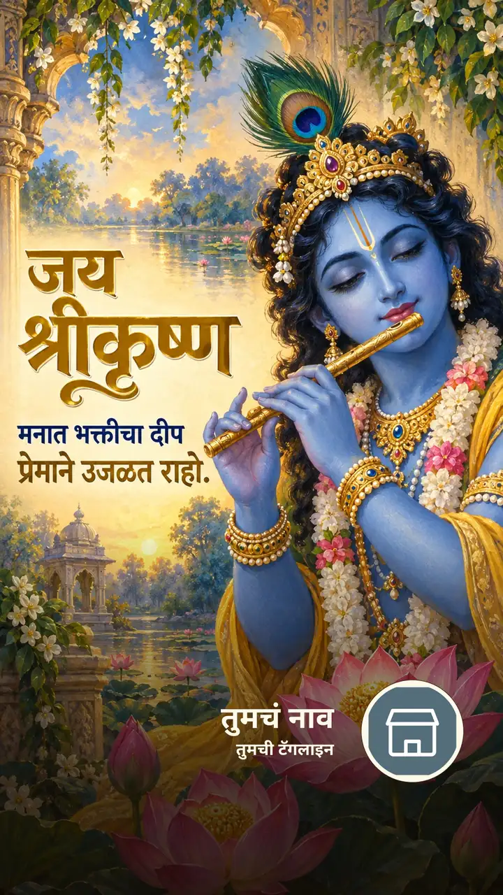 जय श्रीकृष्ण - मनात भक्तीचा दीप - Bhakti Image, फुलं, कमळ, आकाश, कृष्ण