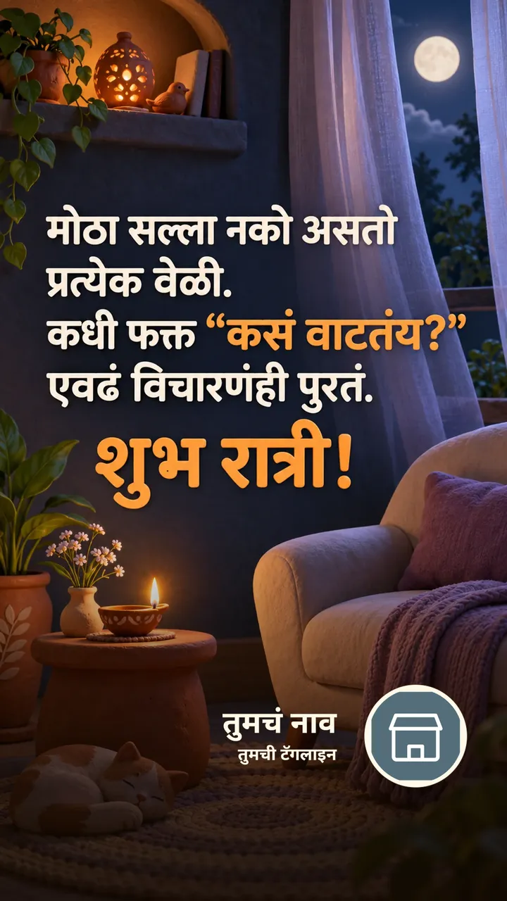 मोठा सल्ला नको असतो - Shubh Ratri Image, चंद्र, मेणबत्ती