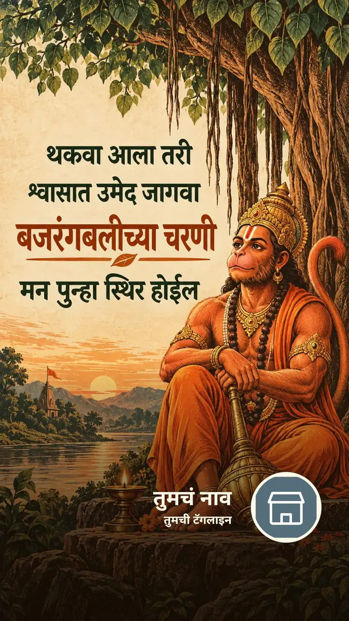 थकवा आला तरी - Bhakti Image, हनुमान
